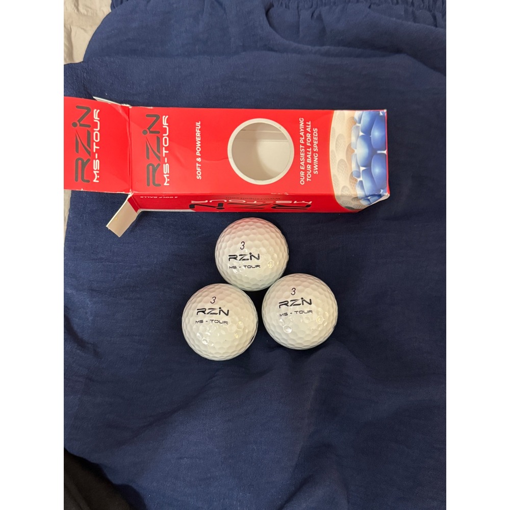 RZN MS-Tour Golf Balls‎ 3-Piece Tour Performance Softer 85 Compression